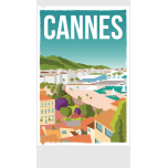 AF203- Lot de 5 Affiches vintage Cannes- 20x30cm